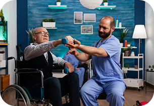 Physical Therapist assisting a patient